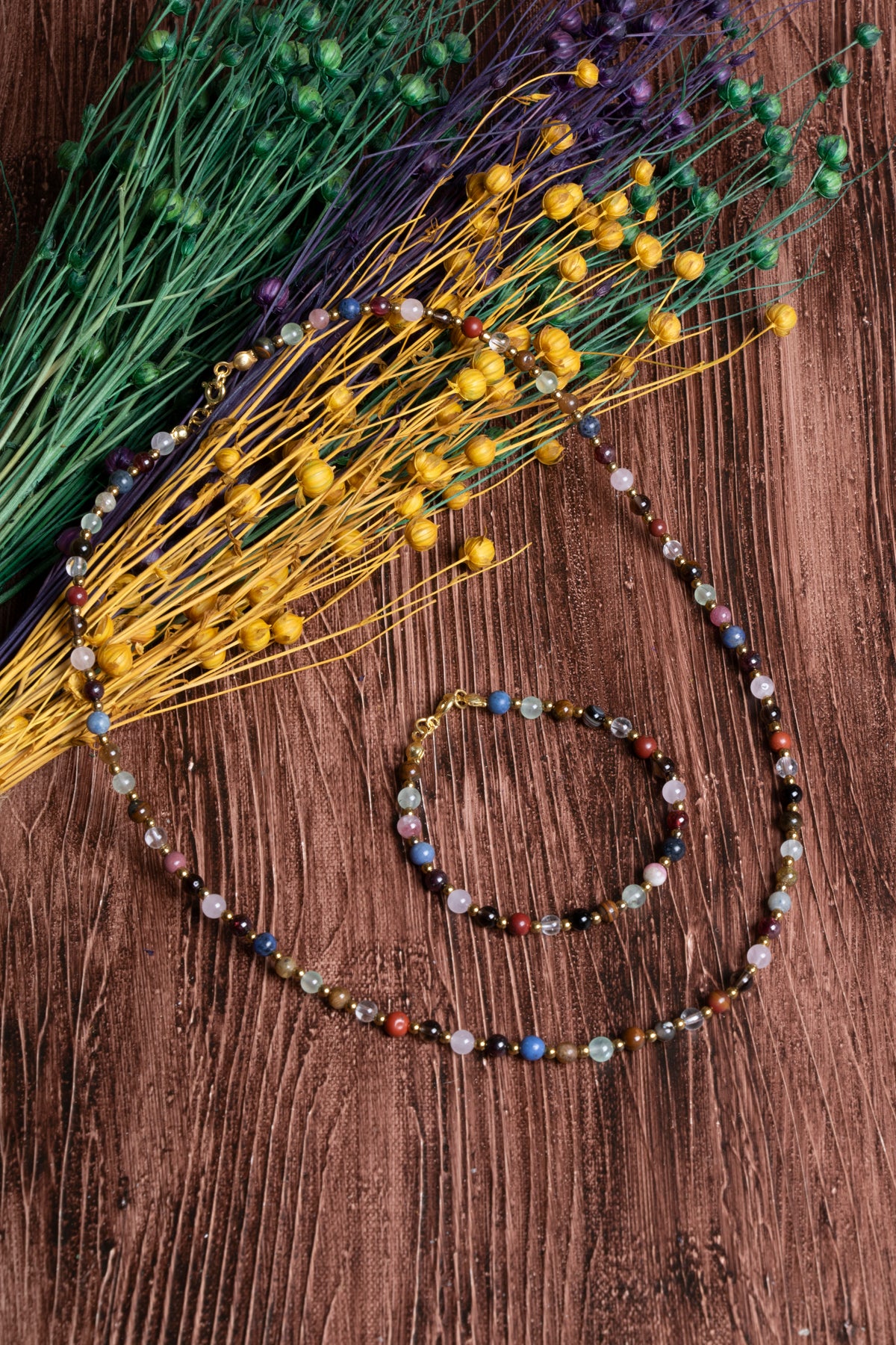 Image of Sertifikalı Doğal Taş Oğlak Burcu Kolye - Bileklik Seti