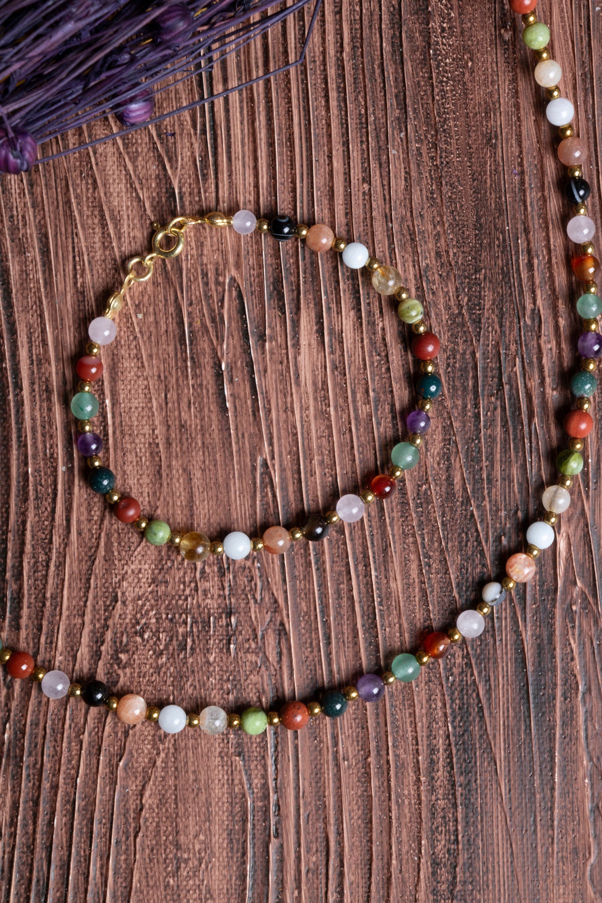 Image of Sertifikalı Doğal Taş Koç Burcu Kolye - Bileklik Seti