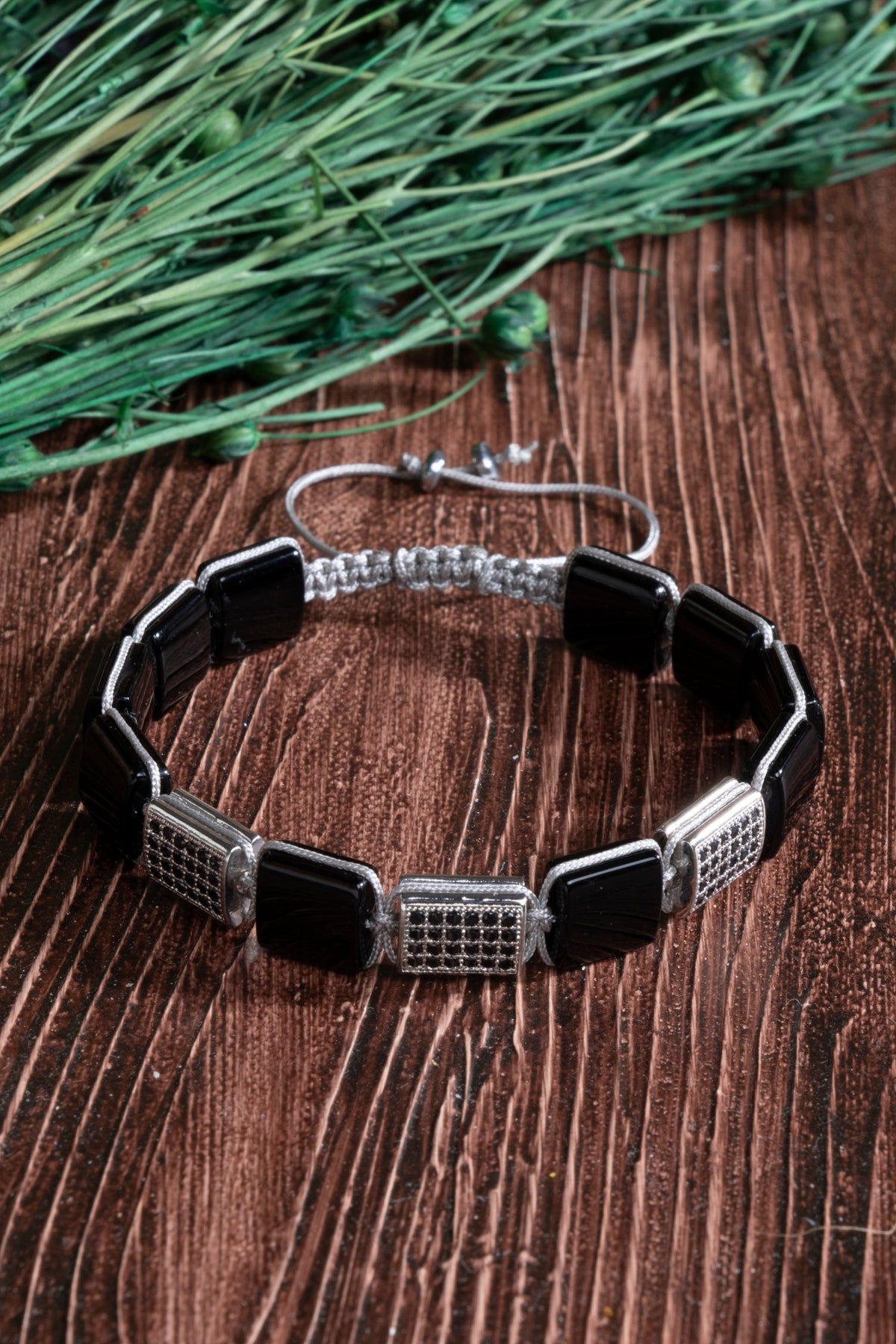 Image of Sertifikalı Turmalin Zirkon Aparat Doğal Taş Makrome Bileklik