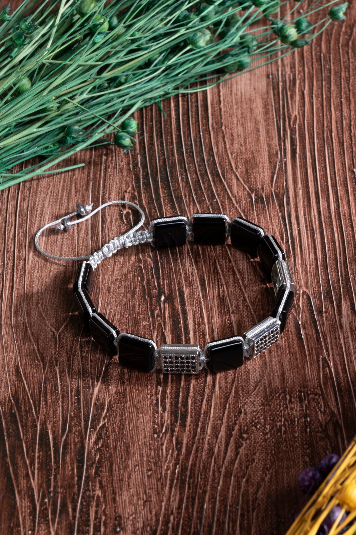 Image of Sertifikalı Turmalin Zirkon Aparat Doğal Taş Makrome Bileklik