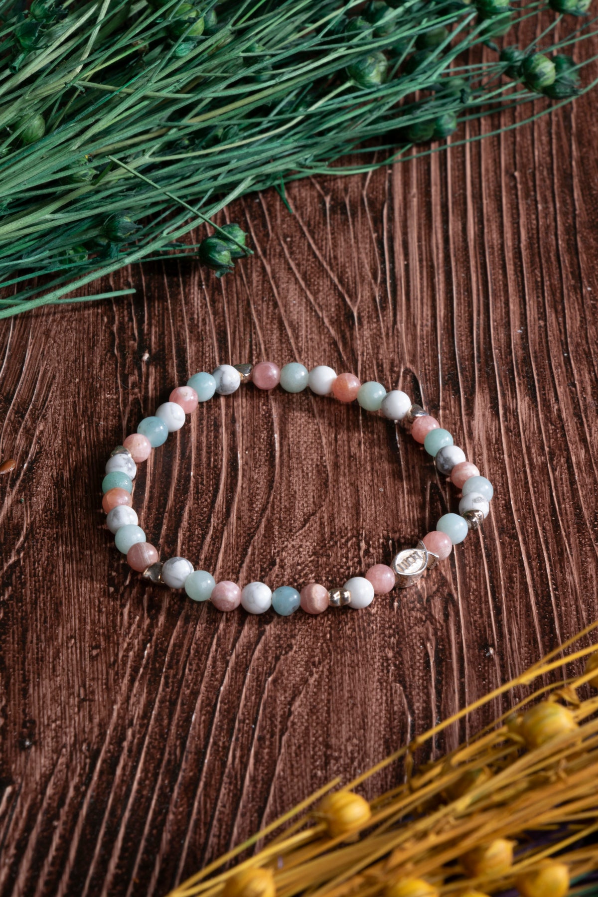 Image of Sertifikalı Ay Taşı Güneş Taşı Amazonit Doğal Taş Bileklik