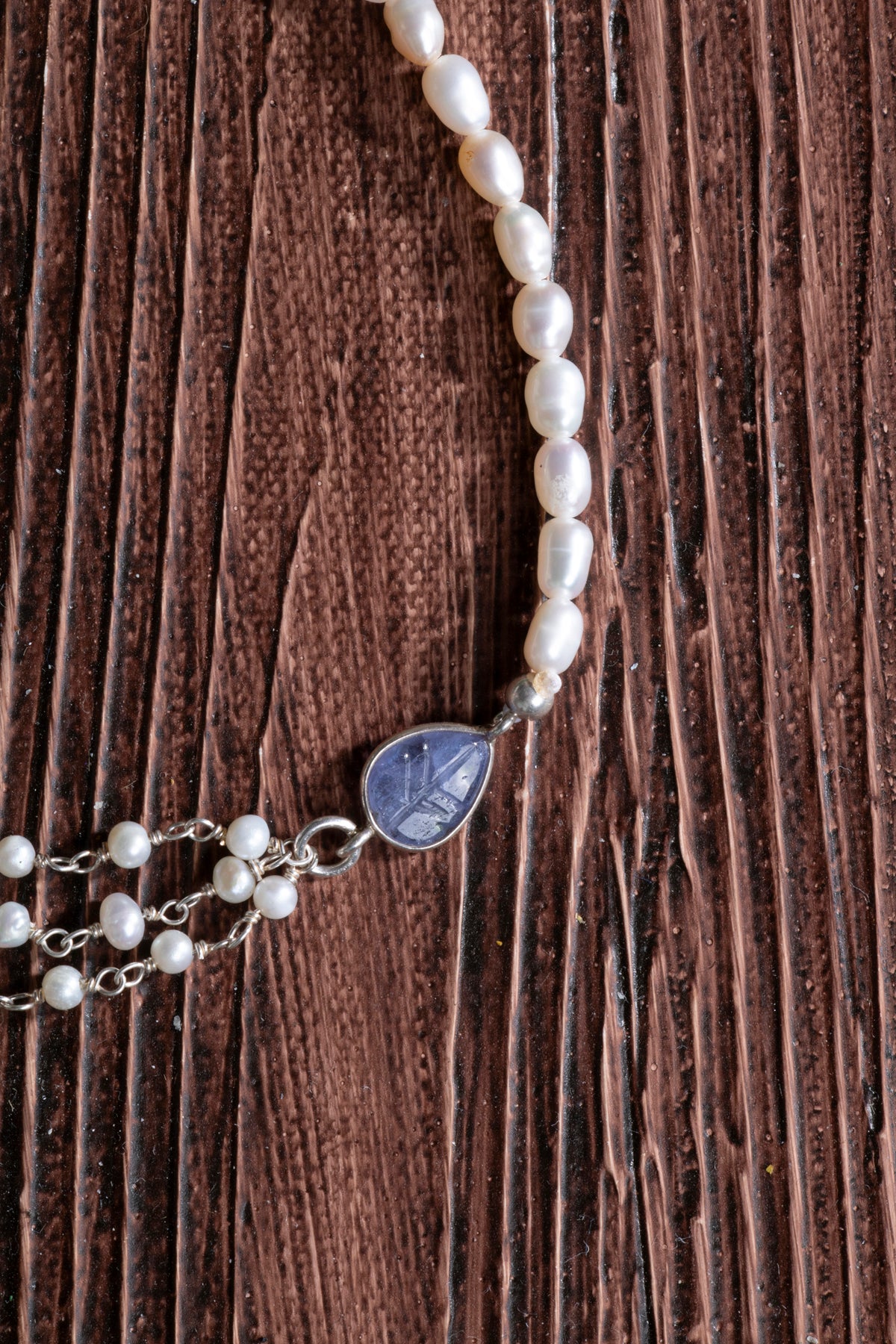 Image of Sertifikalı İnci Tanzanit Gümüş Bileklik