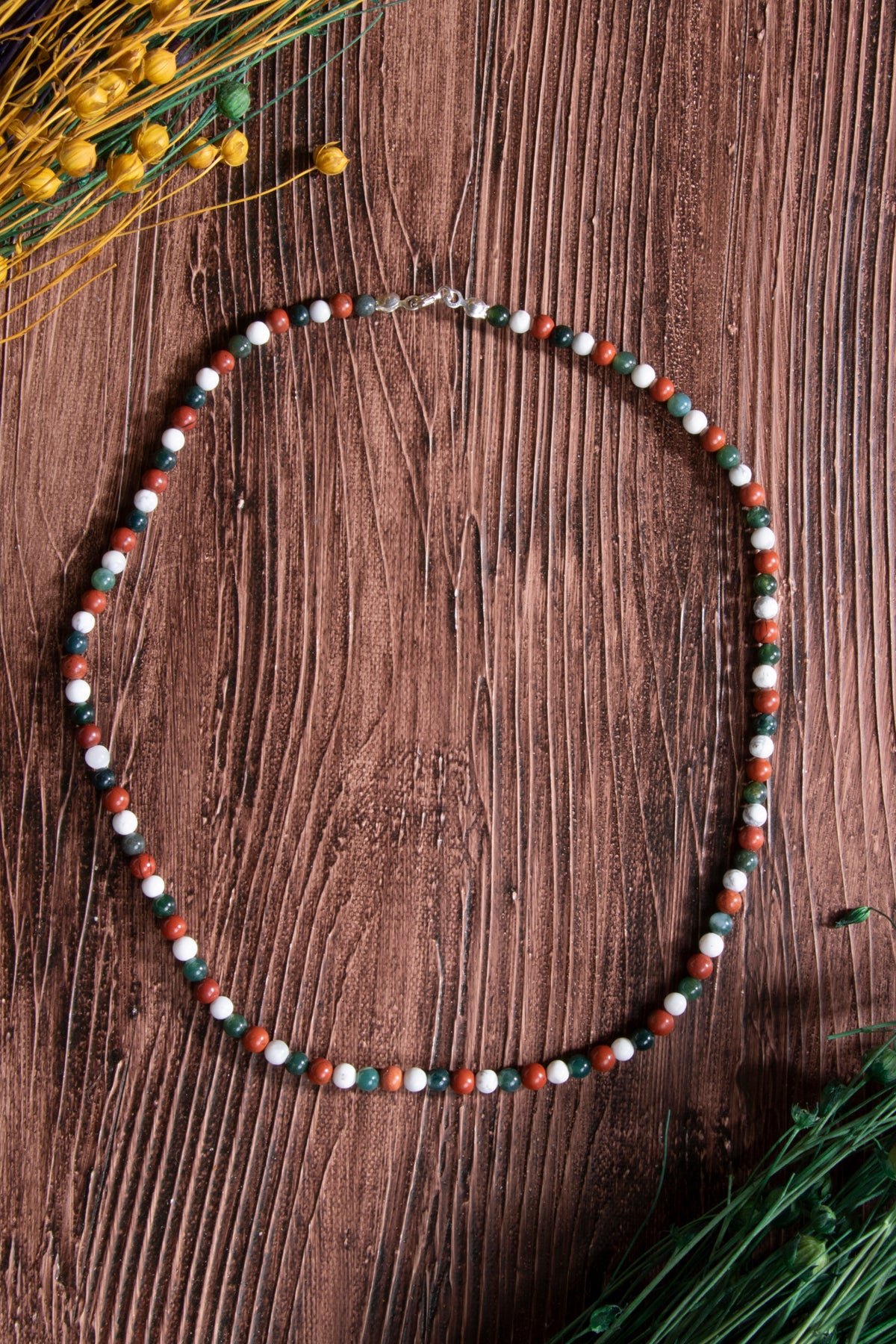 Image of Sertifikalı Jasper Havlit Akik Doğal Taş Kolye