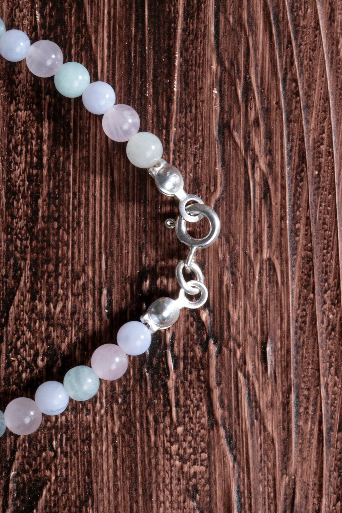 Image of Sertifikalı Pembe Kuvars Akuamarin Amazonit Doğal Taş Bileklik