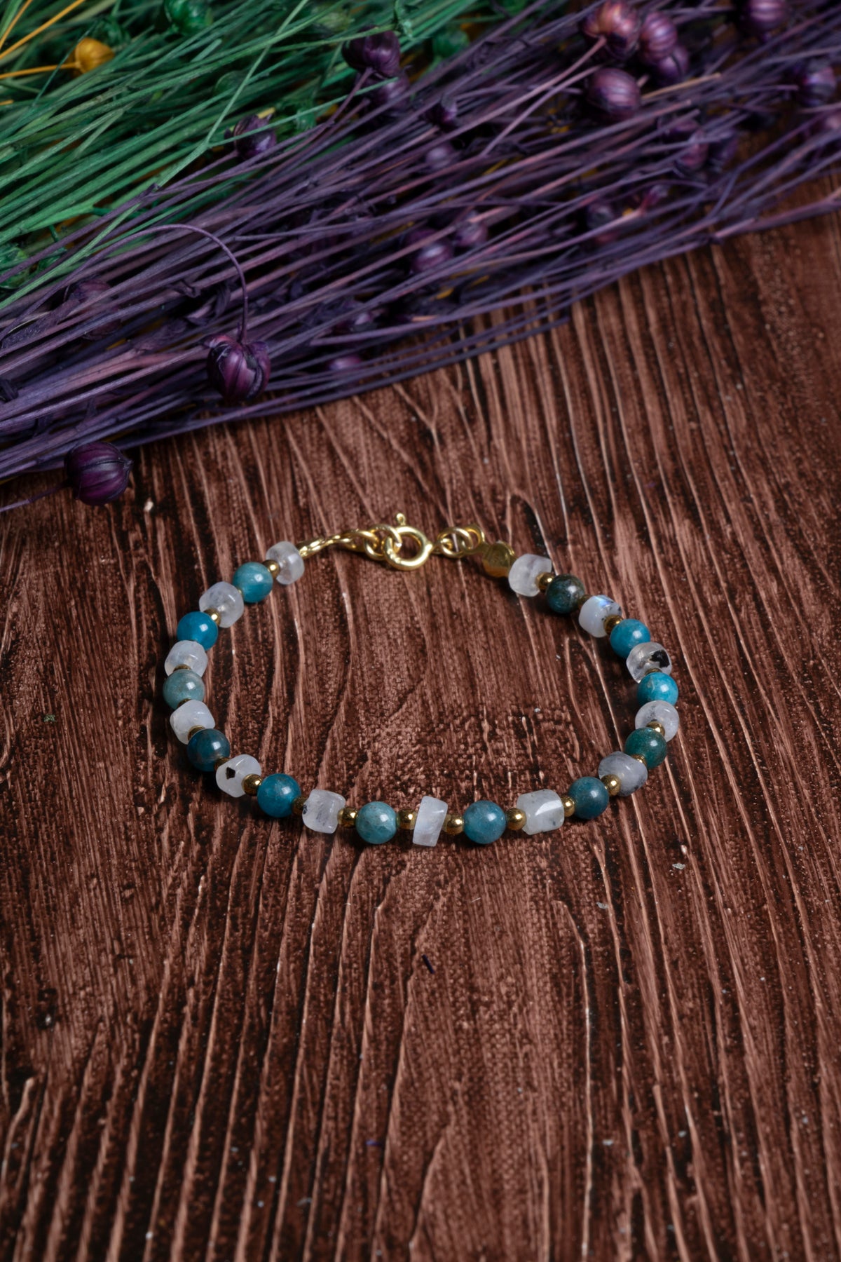 Image of Sertifikalı Ay Taşı, Apatit Doğal Taş Mistik İlham Bilekliği