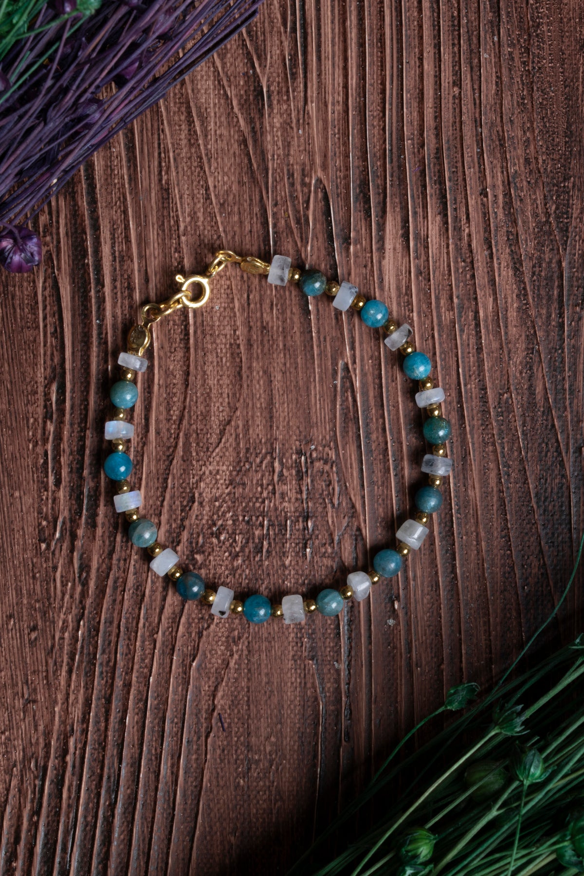 Image of Sertifikalı Ay Taşı, Apatit Doğal Taş Mistik İlham Bilekliği