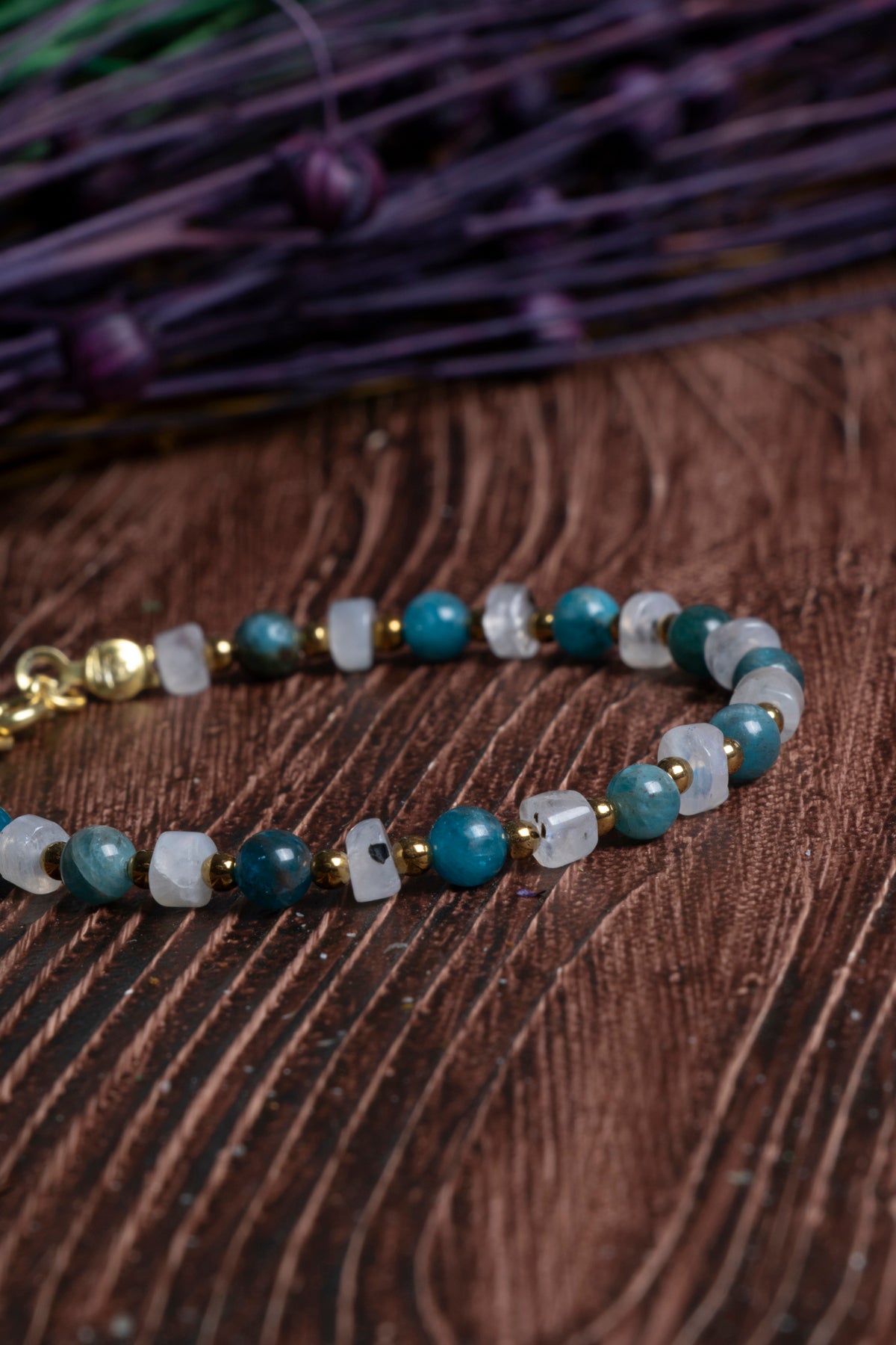 Image of Sertifikalı Ay Taşı, Apatit Doğal Taş Mistik İlham Bilekliği