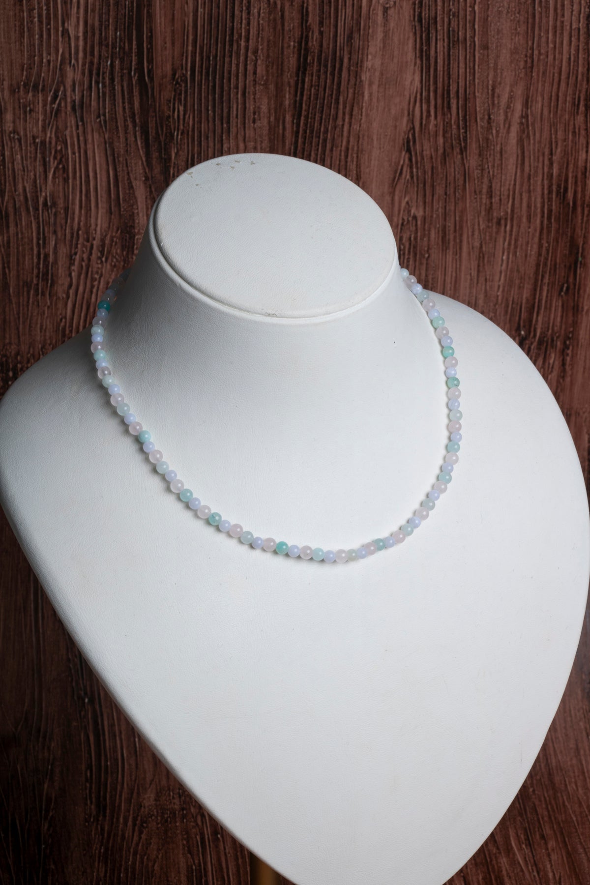 Image of Sertifikalı Pembe Kuvars Akuamarin Amazonit Doğal Taş Kolye